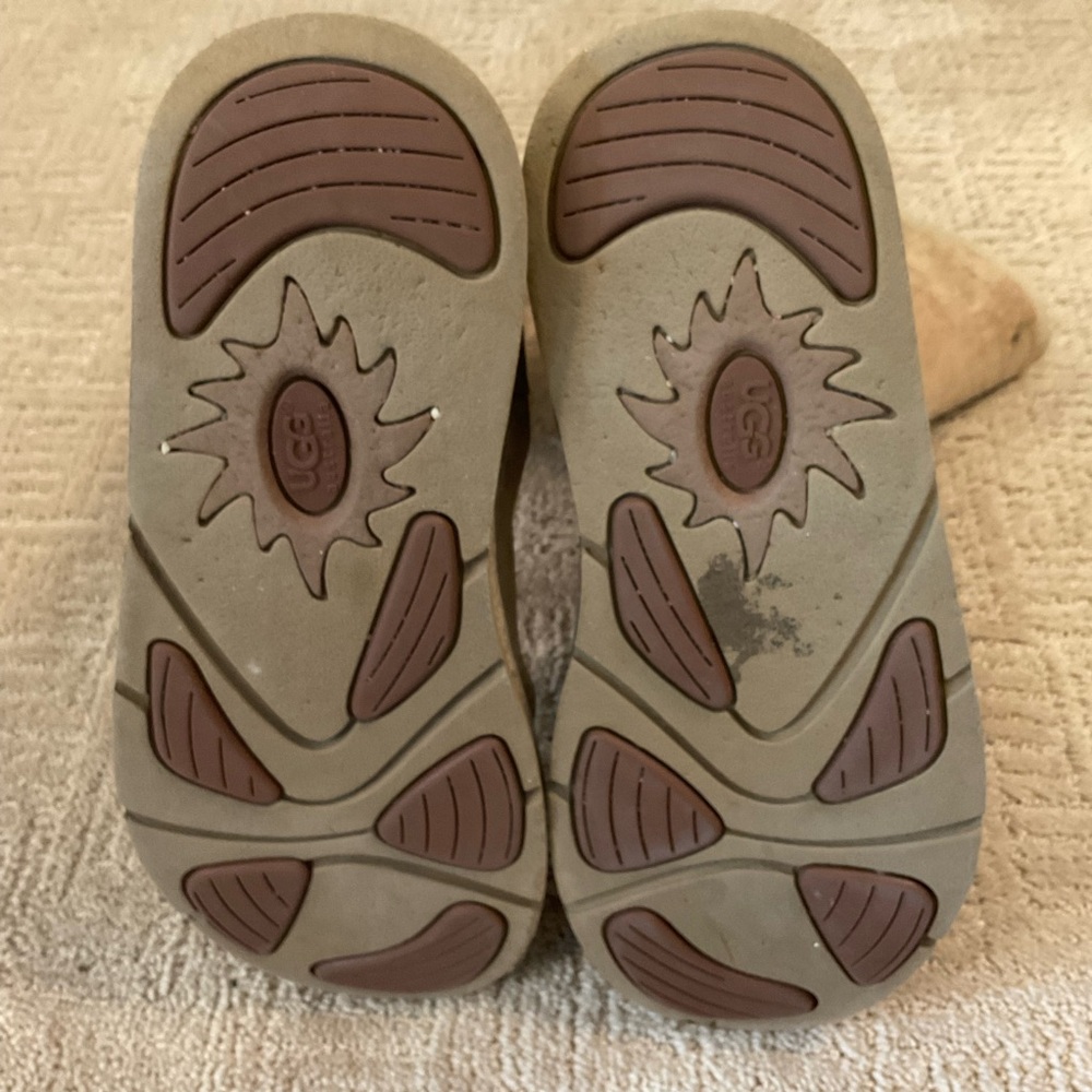 🔸💜 UGG Tall Winter Boots Leather Soft Sheepskin Lined Tan Back Zip Size 10 - Picture 6 of 10